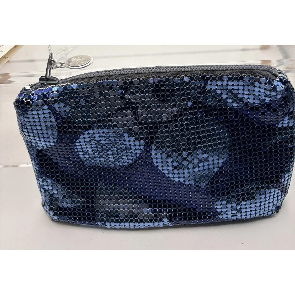 Vintage 1980’s Whiting & Davis Blue Mesh Clutch/evening Bag Never Used